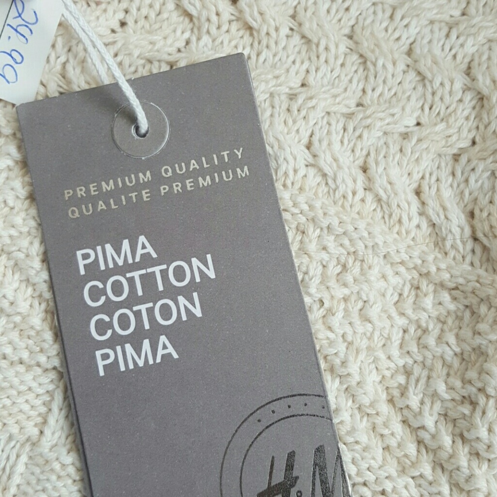 Pima cotton girl's knitted beige sweater - Picture 4 of 6